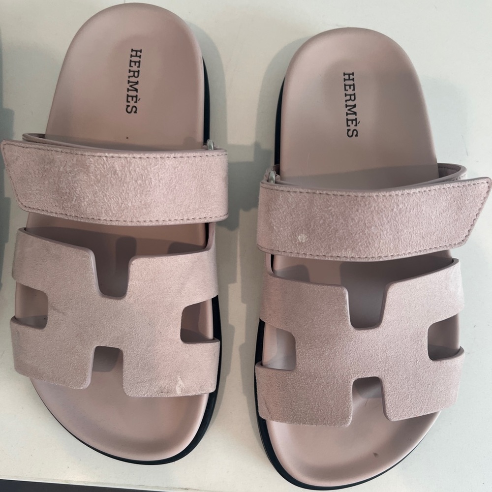 Hermes Chypre in Rose Porcelaine (Blush Pink) Sandals for Women